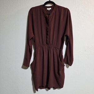 EUC ARITZIA WILFRED BURGUNDY TIE WAIST DRESS SZ 4